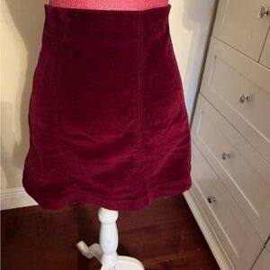 Women's Burgundy Corduroy Skirt